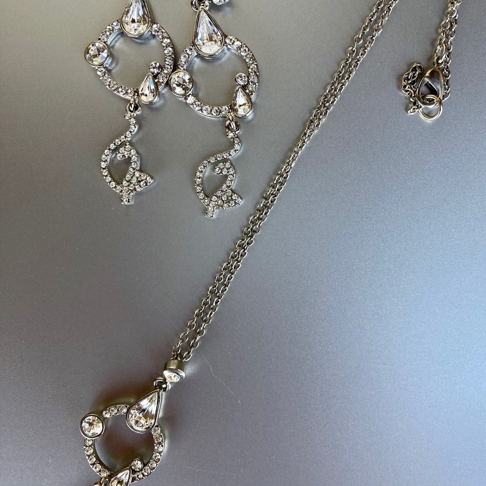 Baby Phat Slivertone Rhinestone Set